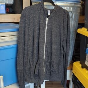 Men's Gray Zip up Alternative Earth Sweatshirt